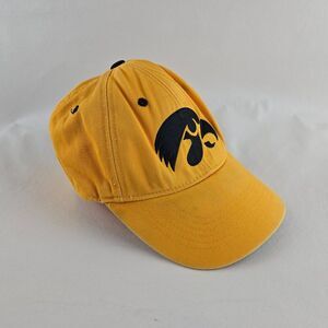 Iowa Hawkeyes Hat Mens Strap Back Embroidered Big Logo Yellow College NCAA